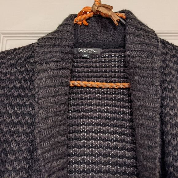 Indigo Blue/Purple & Black Loose Knit Cardigan, Large - Picture 8 of 8